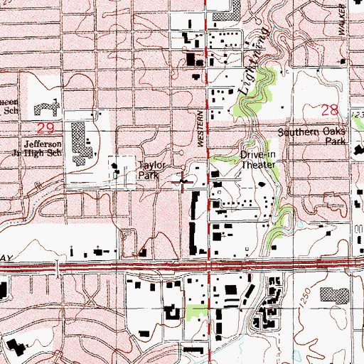 Topographic Map of Reorganized Church of Jesus Christ of Latter Day Saints, OK