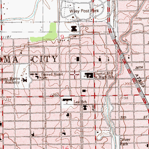 Topographic Map of Set Free Ministries Center, OK