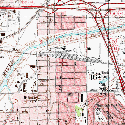 Topographic Map of Sharon Baptist Church, OK