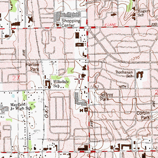 Topographic Map of Sikh Gurdwara of Oklahoma, OK
