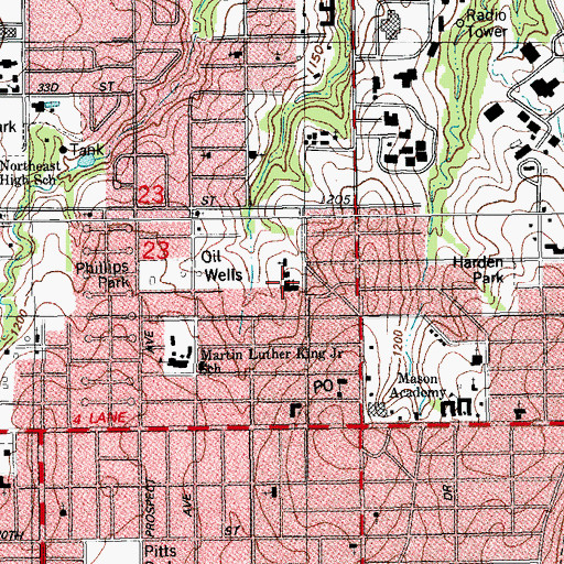 Topographic Map of Solid Rock Church of God, OK