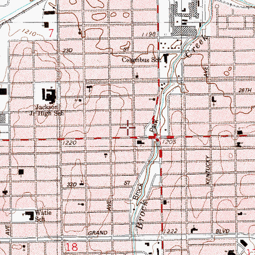 Topographic Map of South Agnew Church of God, OK