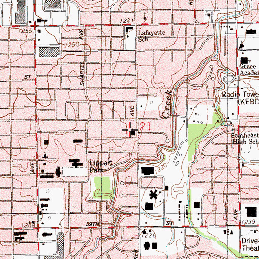Topographic Map of South Walker Church of Christ, OK