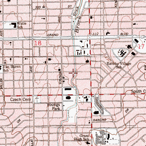 Topographic Map of South Young Sovereign Grace Church, OK