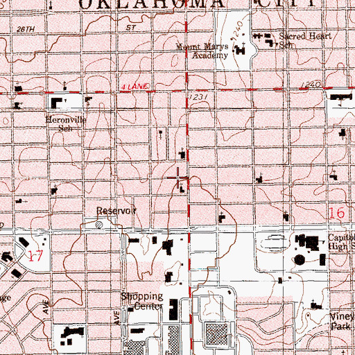 Topographic Map of Southminister Presbyterian Church, OK