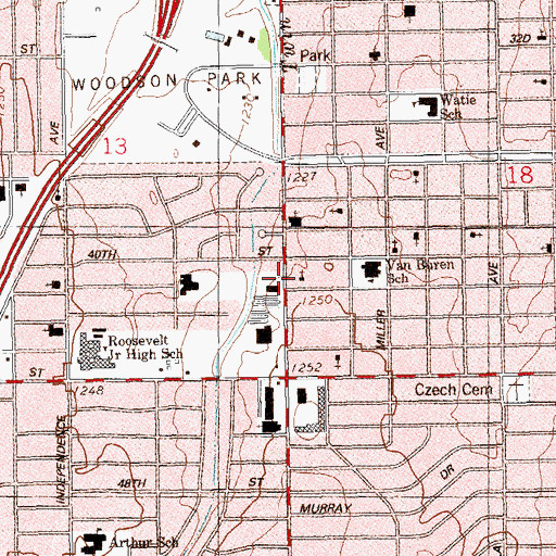 Topographic Map of Southwest Christian Church, OK