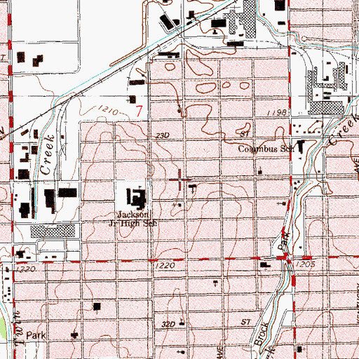 Topographic Map of Southwest Church of Christ, OK