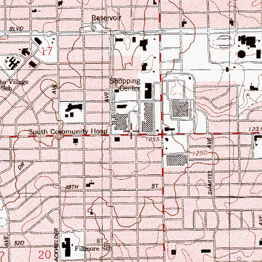 Topographic Map of Southwest Tabernacle of Praise, OK