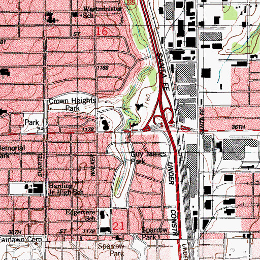 Topographic Map of Spanish Church of the Nazarene, OK
