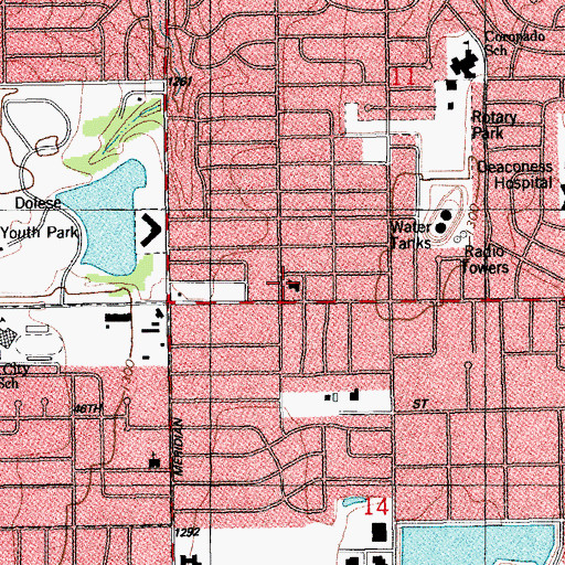 Topographic Map of Springdale Alliance Church, OK