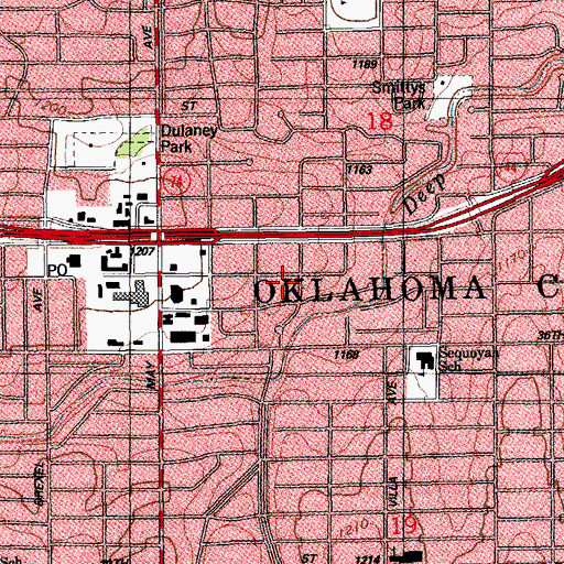 Topographic Map of Saint Andrews Presbyterian Church, OK