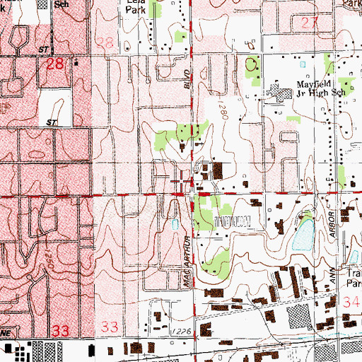 Topographic Map of Saint Benedict Orthodox Church, OK