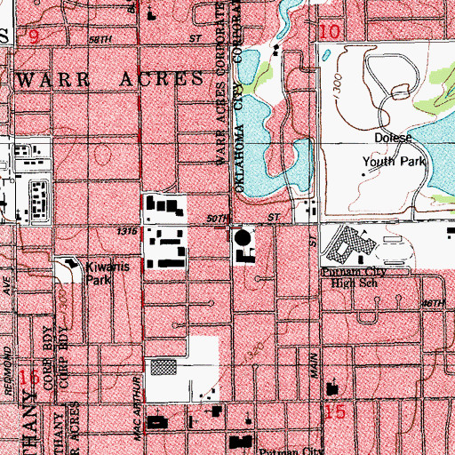 Topographic Map of Saint Charles Borromeo Catholic Church, OK