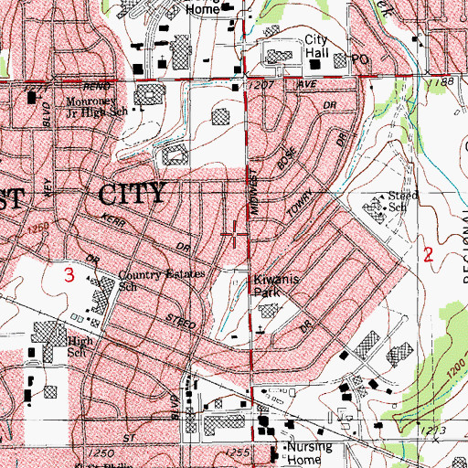 Topographic Map of Saint Christophers Episcopal Church, OK