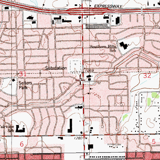 Topographic Map of Saint James Episcopal Church, OK
