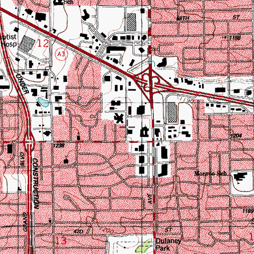 Topographic Map of Saint Johns Episcopal Church, OK