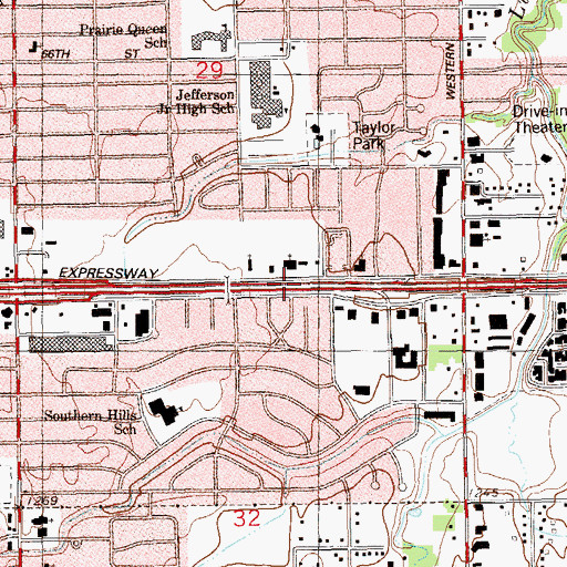 Topographic Map of Saint Marks Cumberland Presbyterian Church, OK