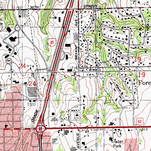 Topographic Map of Saint Mathews Primitive Baptist Church, OK