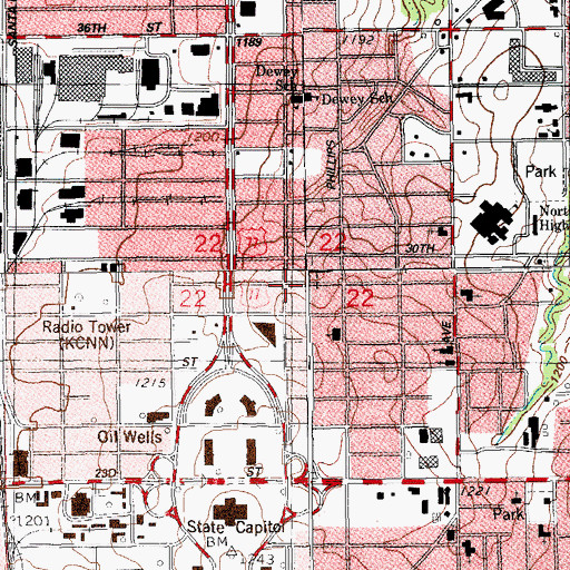 Topographic Map of Saint Pauls Church of God, OK