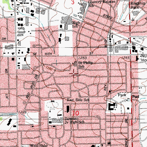 Topographic Map of Saint Phillip Neli Church, OK