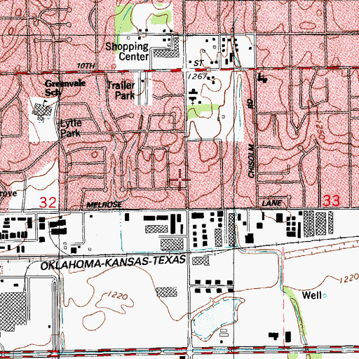 Topographic Map of Saint Thomas Malunkara Orthodox Church, OK