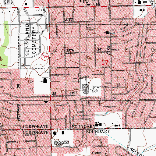 Topographic Map of Sunnylane Southern Baptist Church, OK