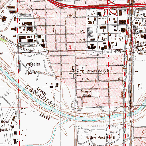 Topographic Map of Sykes Christian Methodist Church, OK