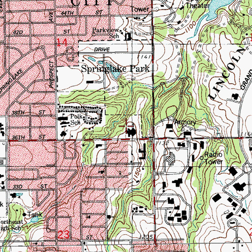 Topographic Map of Tabernacle Baptist Church, OK