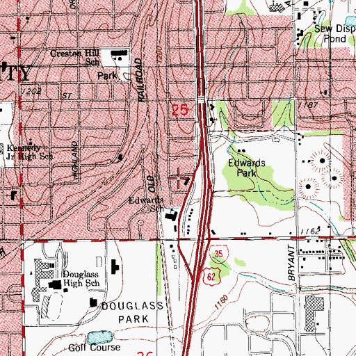 Topographic Map of Tabitha Baptist Church, OK