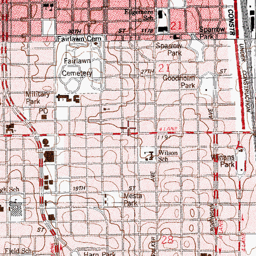 Topographic Map of Temple of Faith Full Gospel, OK