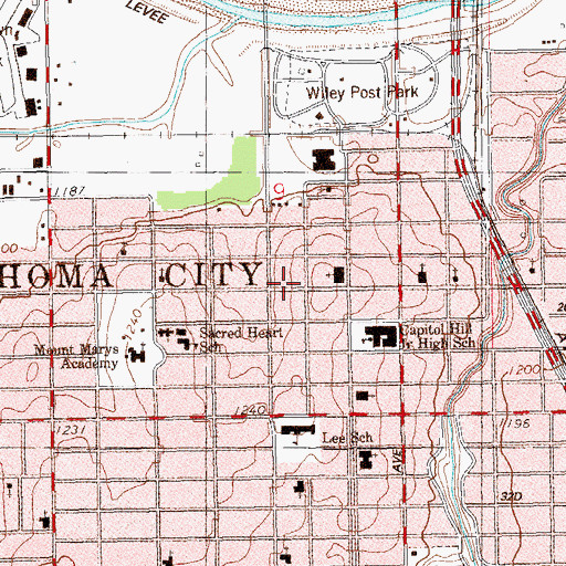 Topographic Map of Templo de Albanza, OK