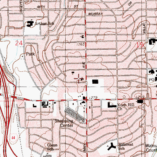 Topographic Map of Trinity American Lutheran Church, OK