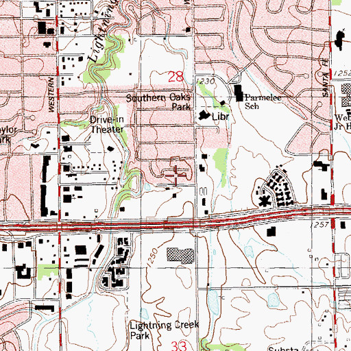 Topographic Map of Trinity Church of the Nazarene, OK