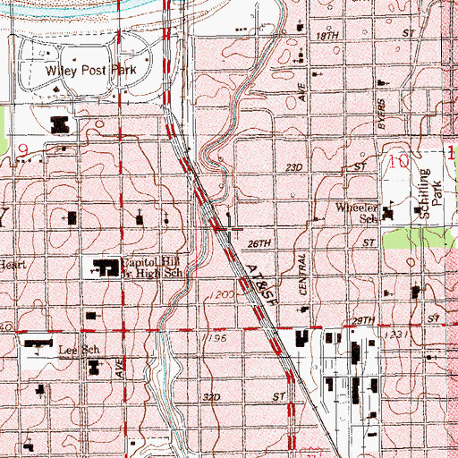 Topographic Map of True Vine Southeast Mission, OK