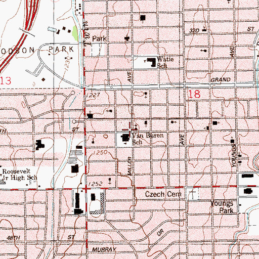 Topographic Map of United Pentecostal Church, OK