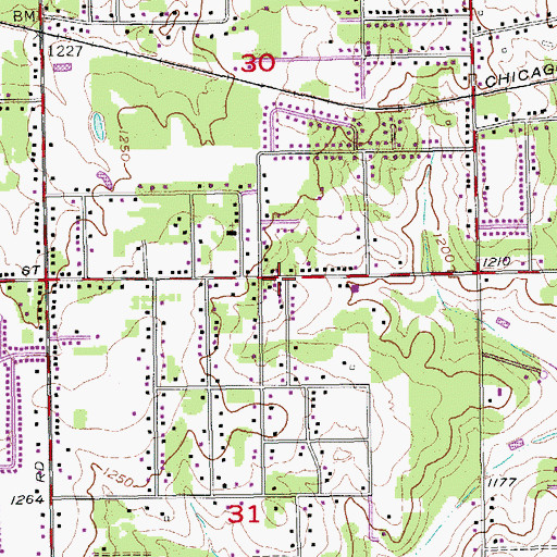 Topographic Map of United Pentecostal Church, OK