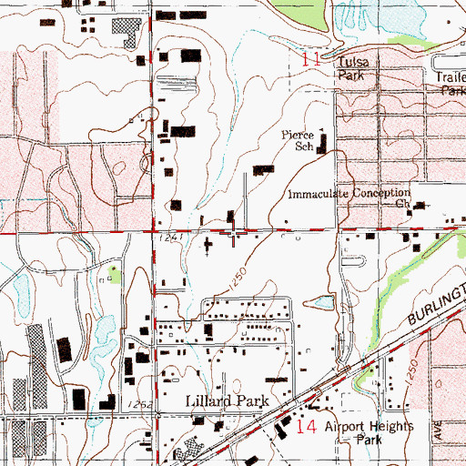 Topographic Map of Valley View Baptist Church, OK