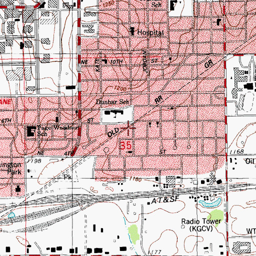 Topographic Map of Victory Temple Church of God, OK