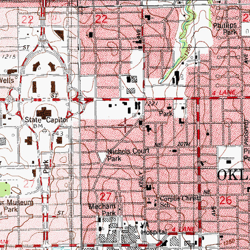 Topographic Map of Voice of Praise Baptist Church, OK