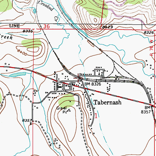 Topographic Map of Tabernash, CO