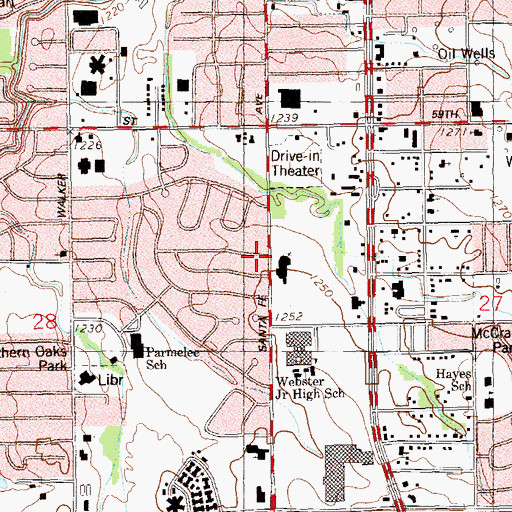 Topographic Map of Wilmont Place Baptist Church, OK