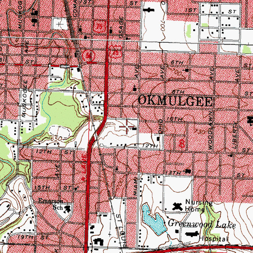 Topographic Map of Butler Methodist Church, OK