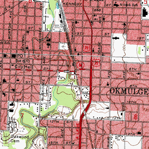 Topographic Map of Catholic Sisters Convent, OK