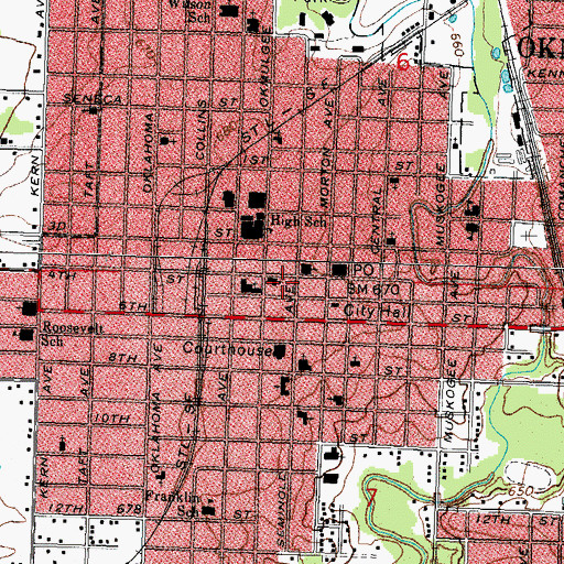 Topographic Map of Episcopal Church of the Redeemer, OK