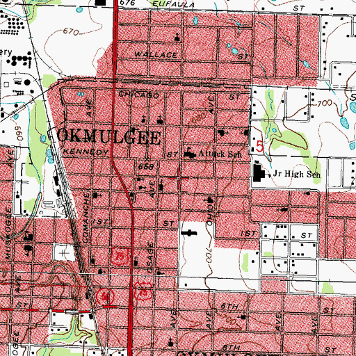 Topographic Map of Greater Jones Chapel, OK