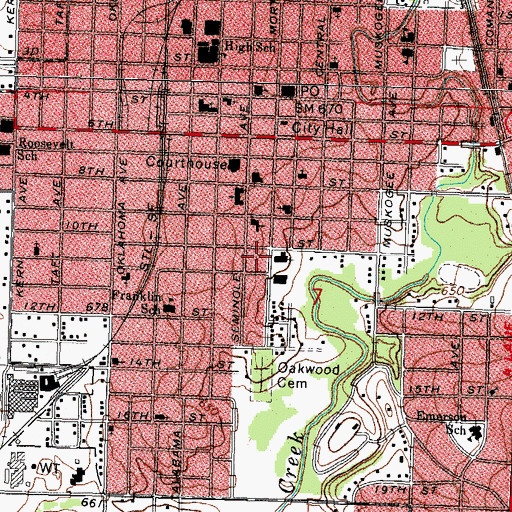Topographic Map of Saint Anthony Church, OK