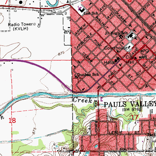 Topographic Map of Bethlehem Baptist Church, OK