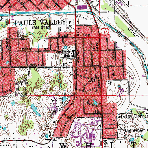 Topographic Map of Christian Life Pentecostal Church, OK