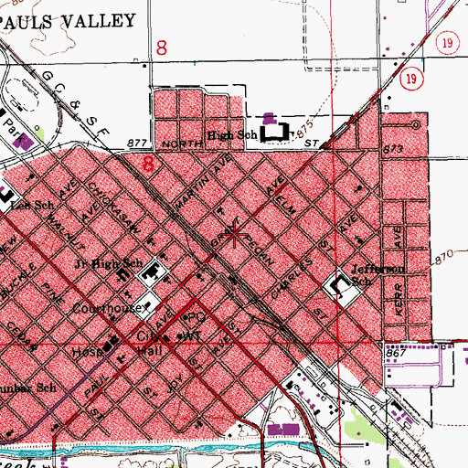 Topographic Map of Church of the Nazarene, OK