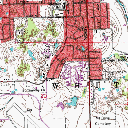 Topographic Map of Faith Cathedral, OK
